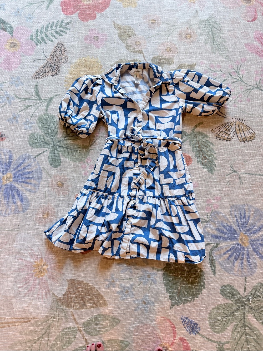 Jessica Simpson Blue & White Button-Up Dress